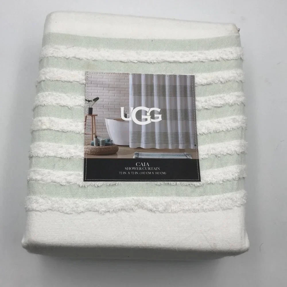 6 Pc Set Ugg Fluff Ombre Ceramic Bath Set Marissa Bath Mat Caia Shower Curtain